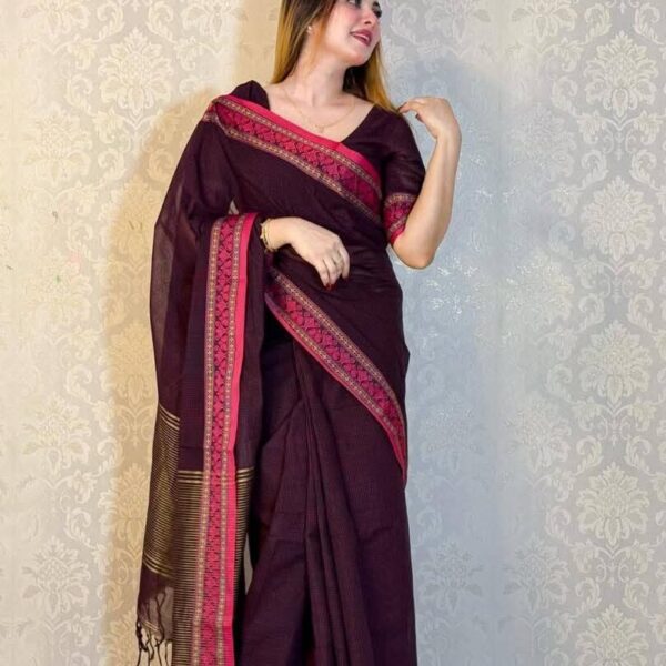 আড়ং কোয়ালিটি পিওর কটন [রানিং ব্লাউজ পিস সহ] C2025-S184