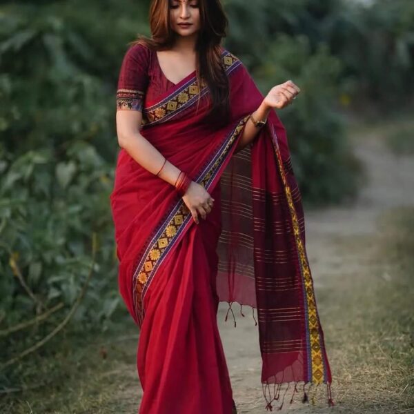 আড়ং কোয়ালিটি পিওর কটন [রানিং ব্লাউজ পিস সহ] C2025-S28