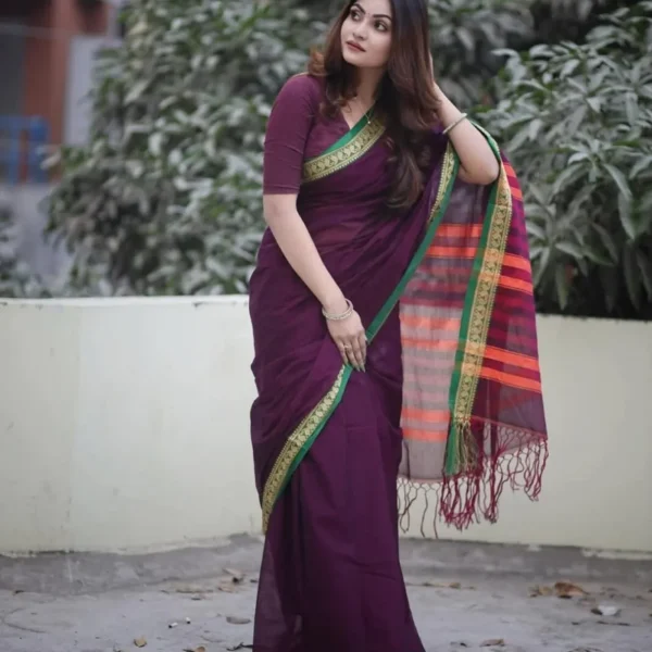 আড়ং কোয়ালিটি পিওর কটন [রানিং ব্লাউজ পিস সহ] C2025-S18